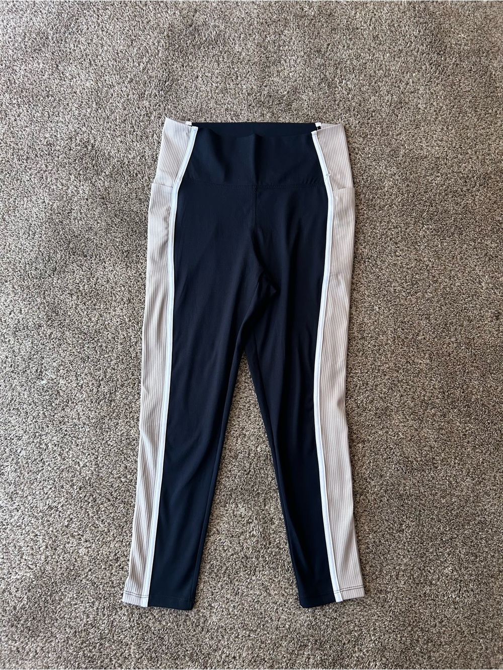 Danskin Black Leggings with Light Gray Side Panels